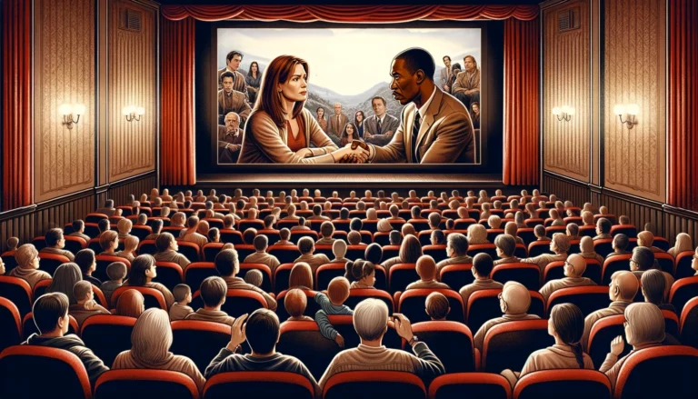Imagem de uma cena de mediação em um filme famoso de Hollywood, destacando técnicas de resolução de conflitos